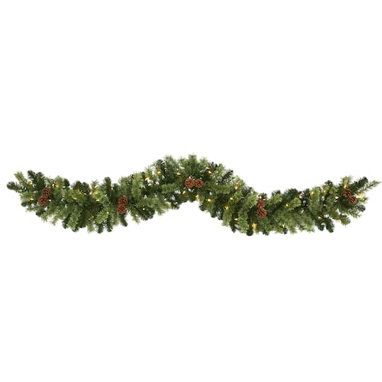 6ft. LED Pine & Pinecone Christmas Garland